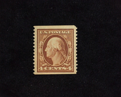 HS&C: US #354 Stamp Mint 4-15 P.S.E. certificate stating pulled corner perf upper right. VF/XF LH