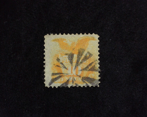 HS&C: US #116 Stamp Used Fancy geometric cork cancel. Corner crease. F