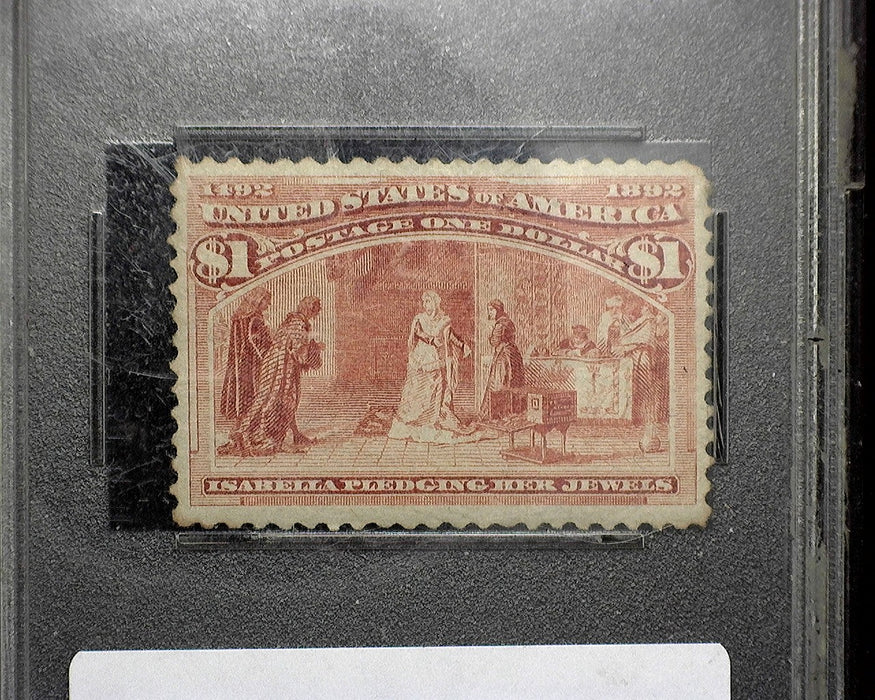 #241 1 Dollar Columbian PSE slabbed Rich color. Mint VF80 LH US Stamp