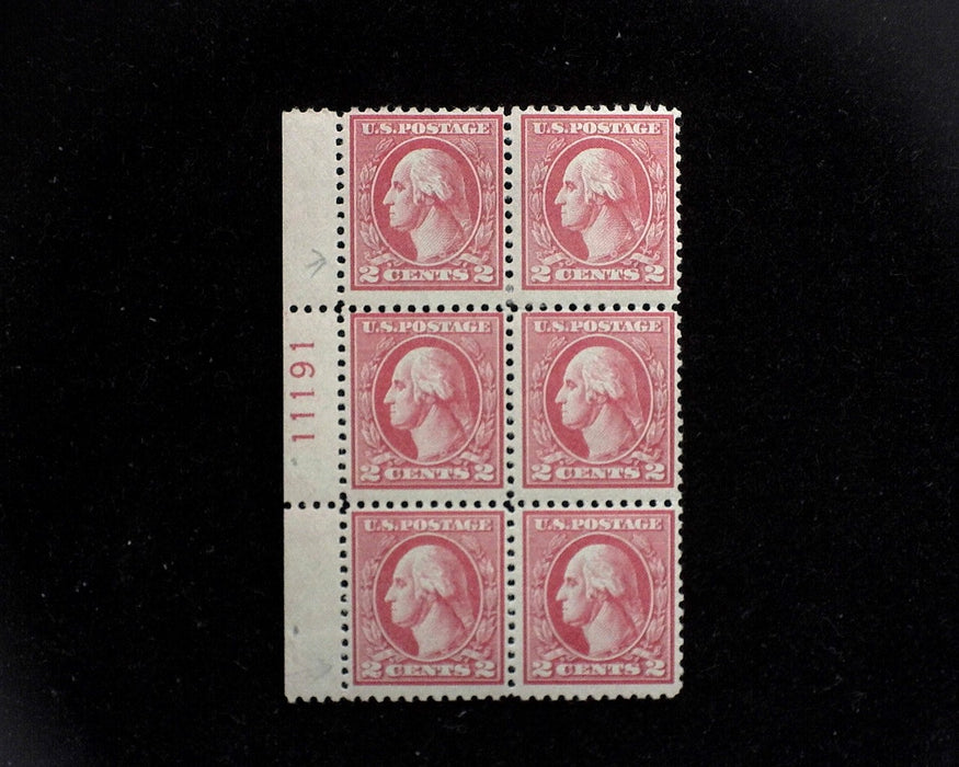 #527 MLH 2 cent Carmine Type V plate block F US Stamp