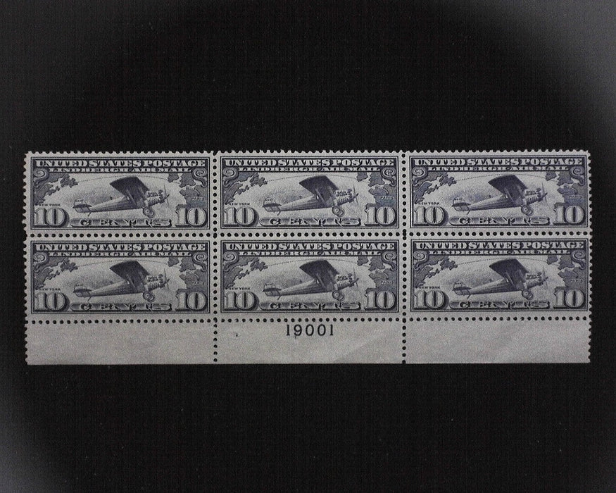 #C10 MNH 10 cent Lindbergh Airmail plate block VF US Stamp