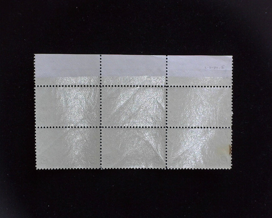 #C20 MNH 25 cent Clipper Airmail plate block Slight gum soak Vf/Xf US Stamp