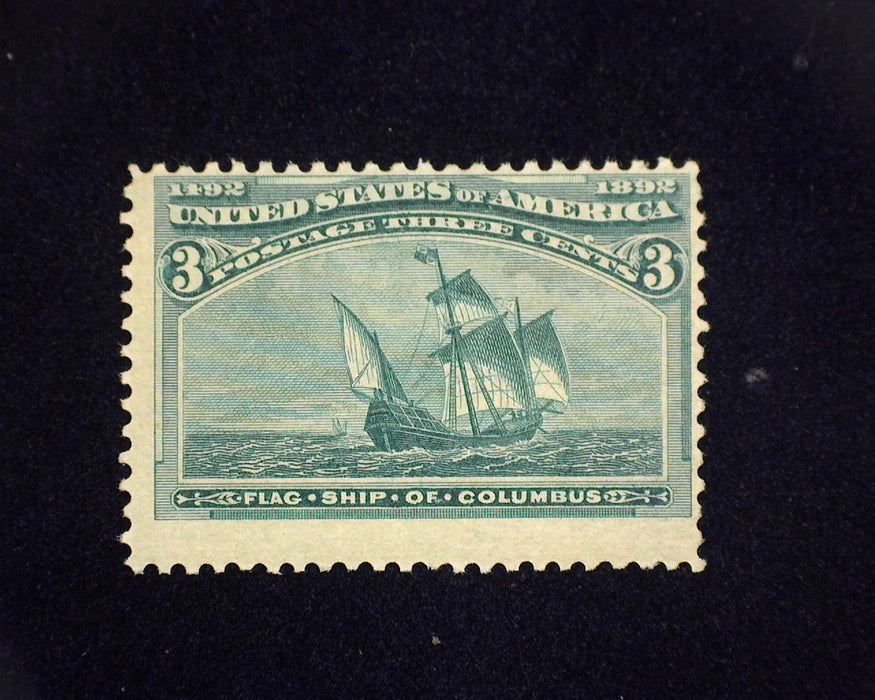 #232 MLH 3 cent Columbian. F US Stamp