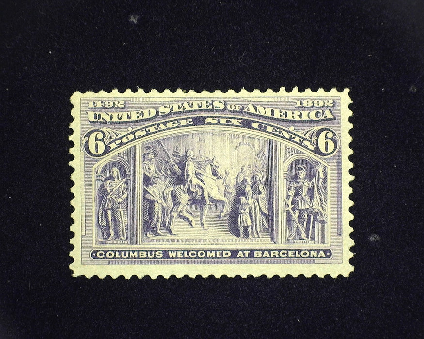 #235 MLH 6 cent Columbian. Vf/Xf US Stamp