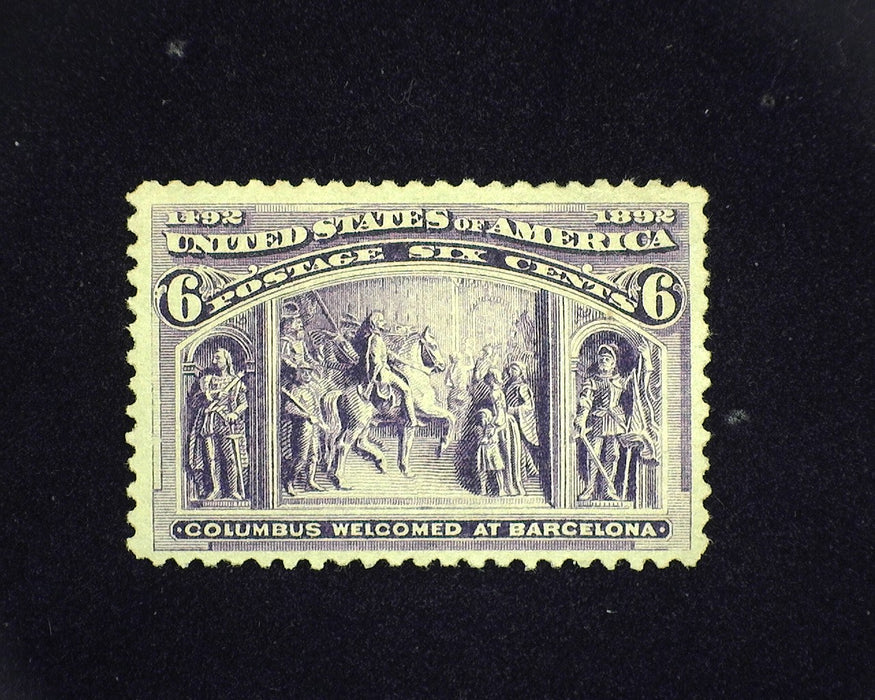 #235 MLH 6 cent Columbian. Vf/Xf US Stamp