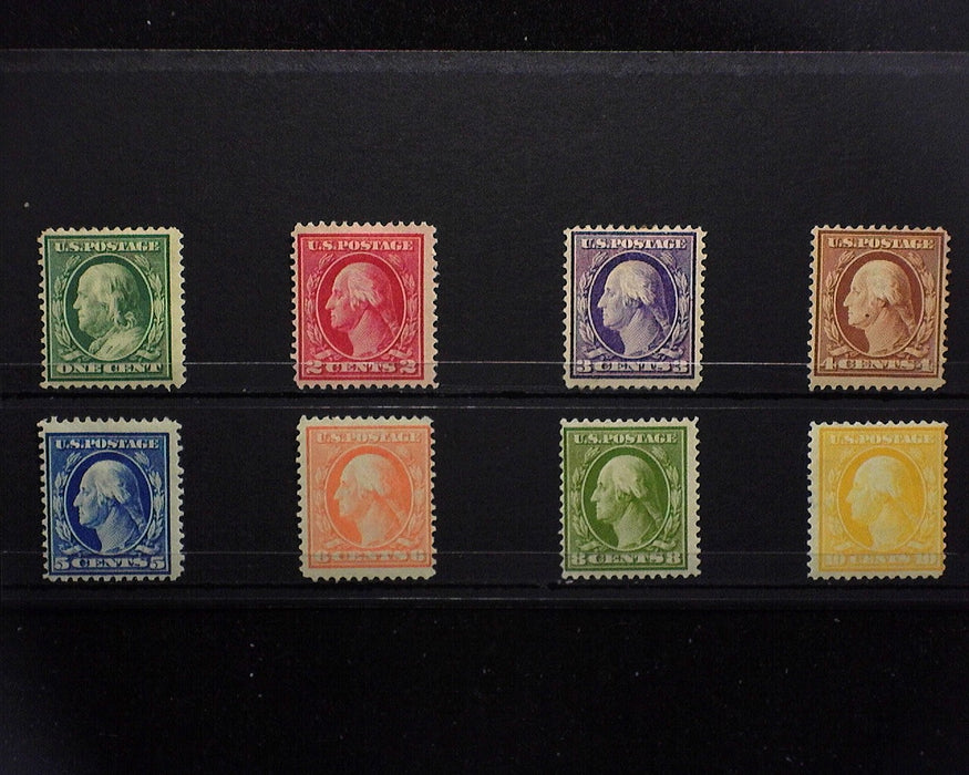 #374-381 MH 1909 issue 374-381. F US Stamp