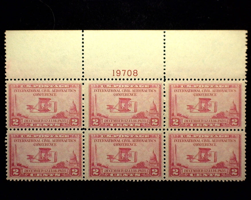 #649 2 Cent Aeronautics Plate Block Mint VF NH US Stamp