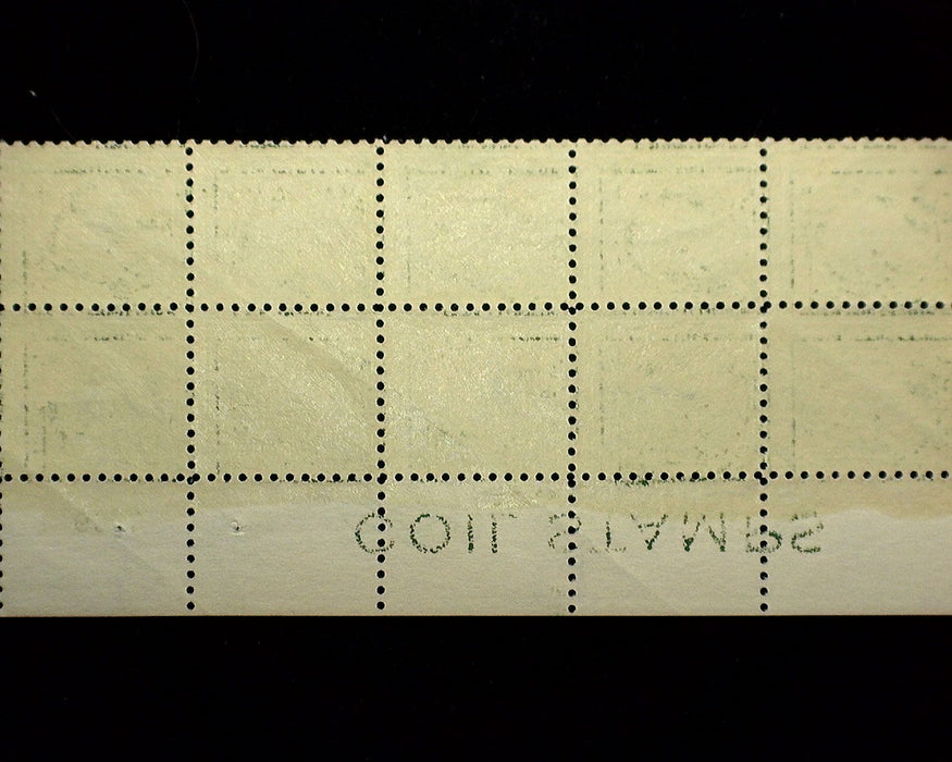 #424 1 Cent Franklyn R margin block of 10 PL#6589 & impt "Coil Stamps" Cat 35000 Fresh Mint F NH US Stamp