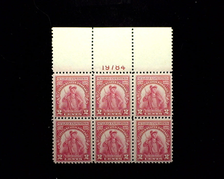 #657 2 Cent Sullivan Plate Block Choice full top Mint XF NH US Stamp