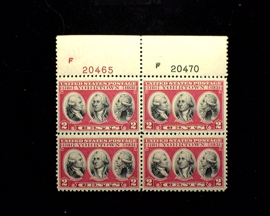 #703 2 Cent Yorktown Plate Block Mint Vf/Xf NH US Stamp