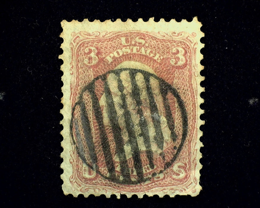 #64b Rose pink faint corner crease. F Used US Stamp