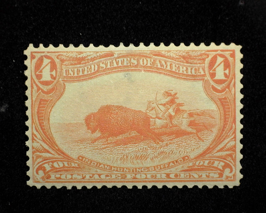 #287 4 cent Trans Mississippi Regummed and reperf. Nice appearing Mint Vf/Xf US Stamp