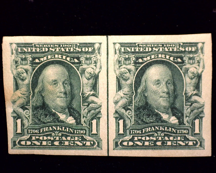 #314 Choice horizontal line pair. Mint XF LH US Stamp