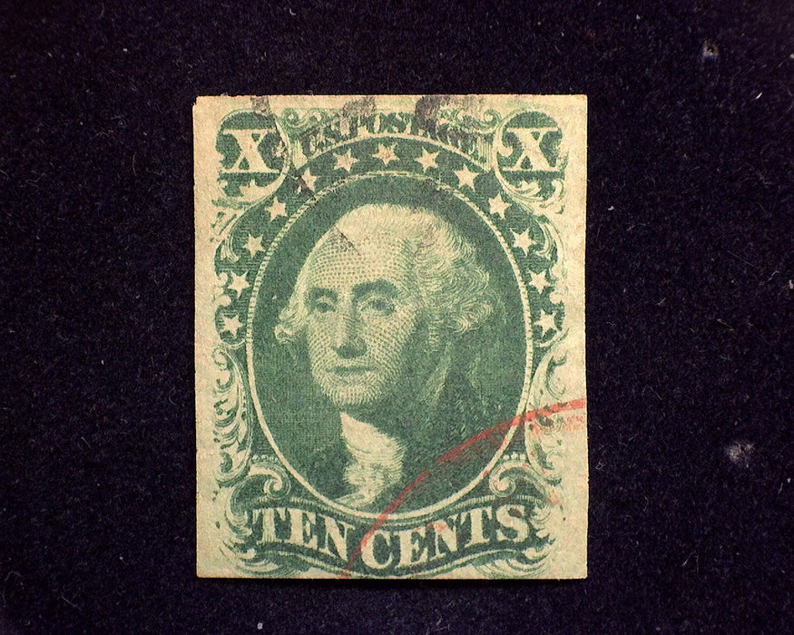 #14 Faint cancel. Fresh 3 full margins and close at bottom. F/VF Used US Stamp