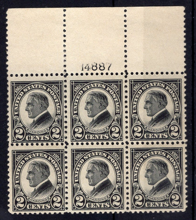 #610 Full top plate block #14887 VF LH Mint US Stamp