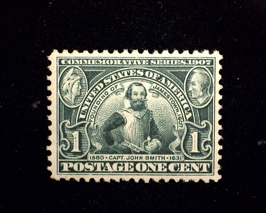 #328 1 cent Jamestown Vf/Xf NH Mint US Stamp