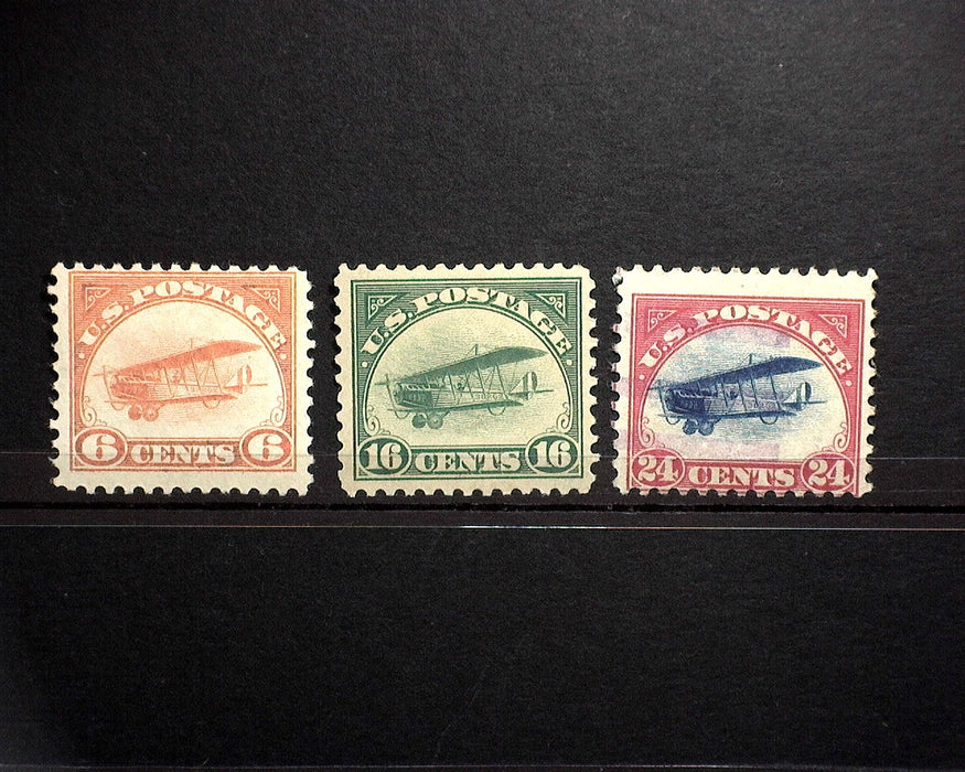 #C1 - C3 1918 Airmail Issue C1 is H C2&3 No gum F Mint US Stamp