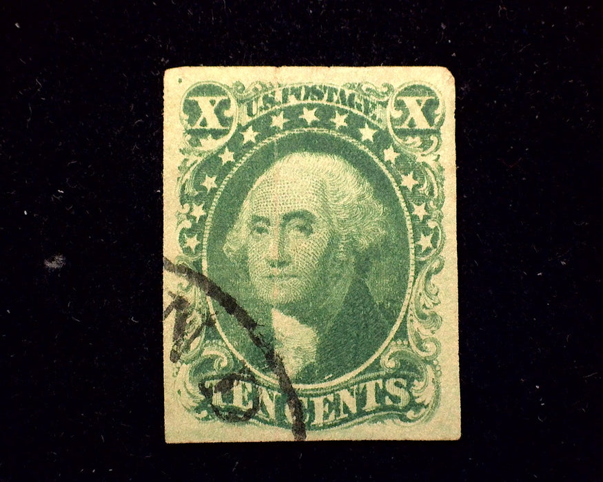 #14 Used Hugh 4 margin stamp. Vertical crease. Faint cancel. XF US Stamp