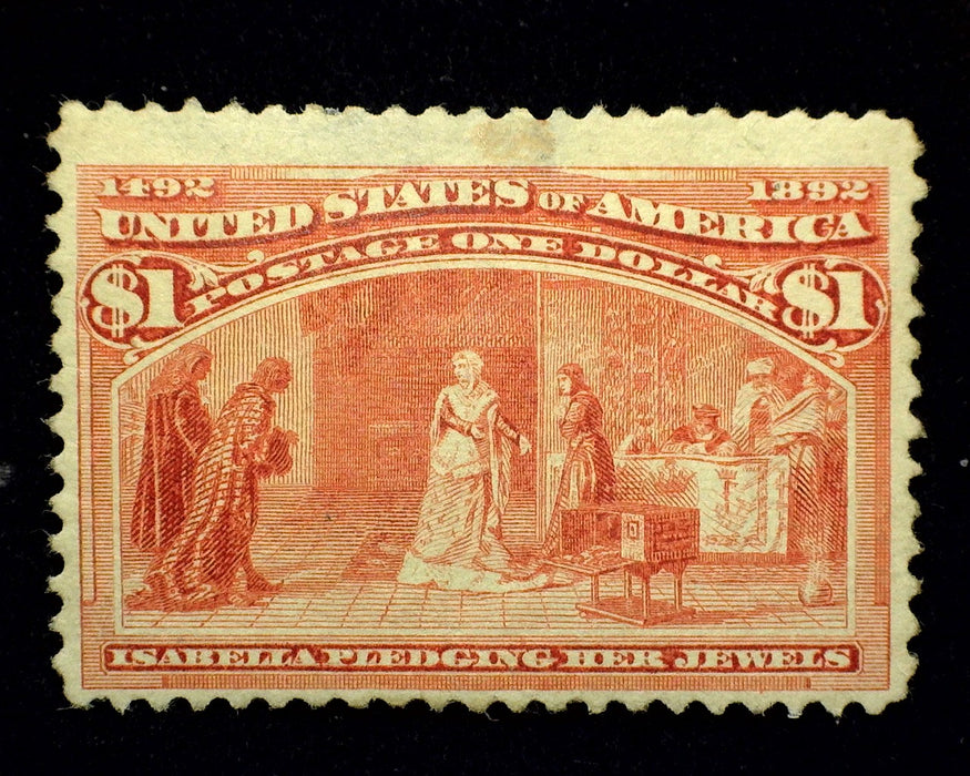 #241 Mint 1 Dollar Columbian Regummed. F/VF US Stamp