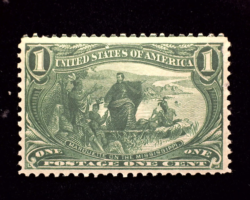 #285 Mint 1 Cent Trans Mississippi VF/XF NH US Stamp