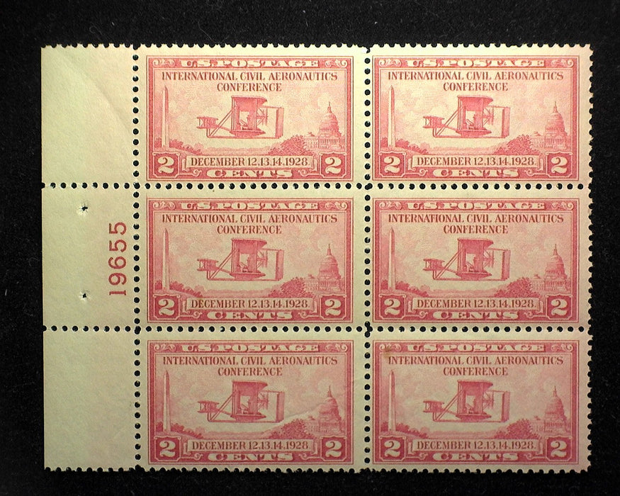 #649 2 cent Aeronautics. Plate Block #19655. Mint F/VF NH US Stamp