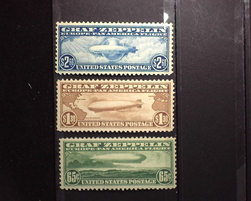 #C13-C15 1930 Zeppelin Issue. Very choice well centered set. Mint XF NH US Stamp