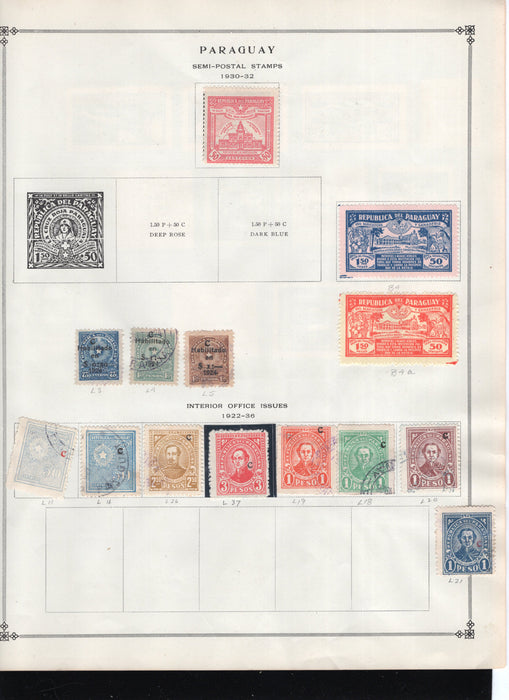 Paraguay BoB Stamp Lot Approx Cat $135 Airmail,Semi-post , Interior Office