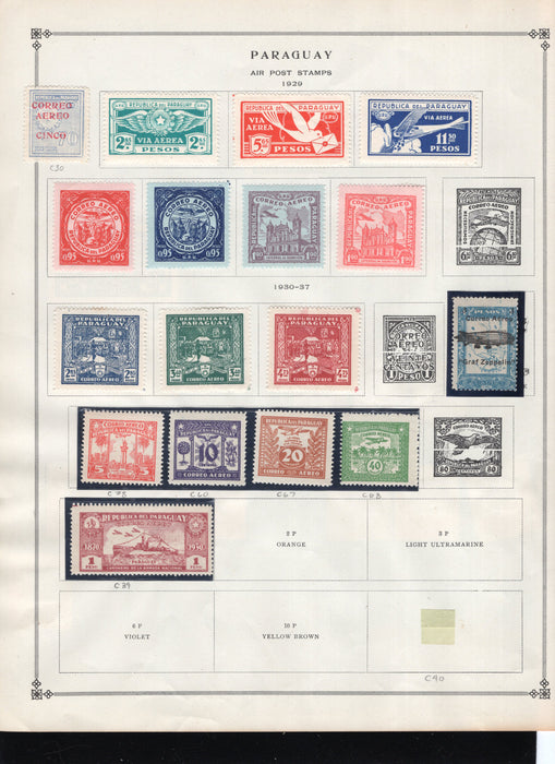 Paraguay BoB Stamp Lot Approx Cat $135 Airmail,Semi-post , Interior Office