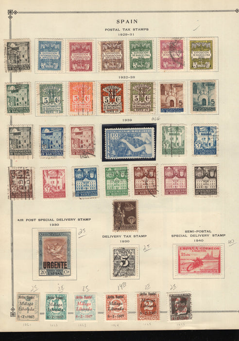 Spain BoB, Airmail, Semi-Post,Malaga, Special Delivery, Stamp Lot, Approx Cat $741